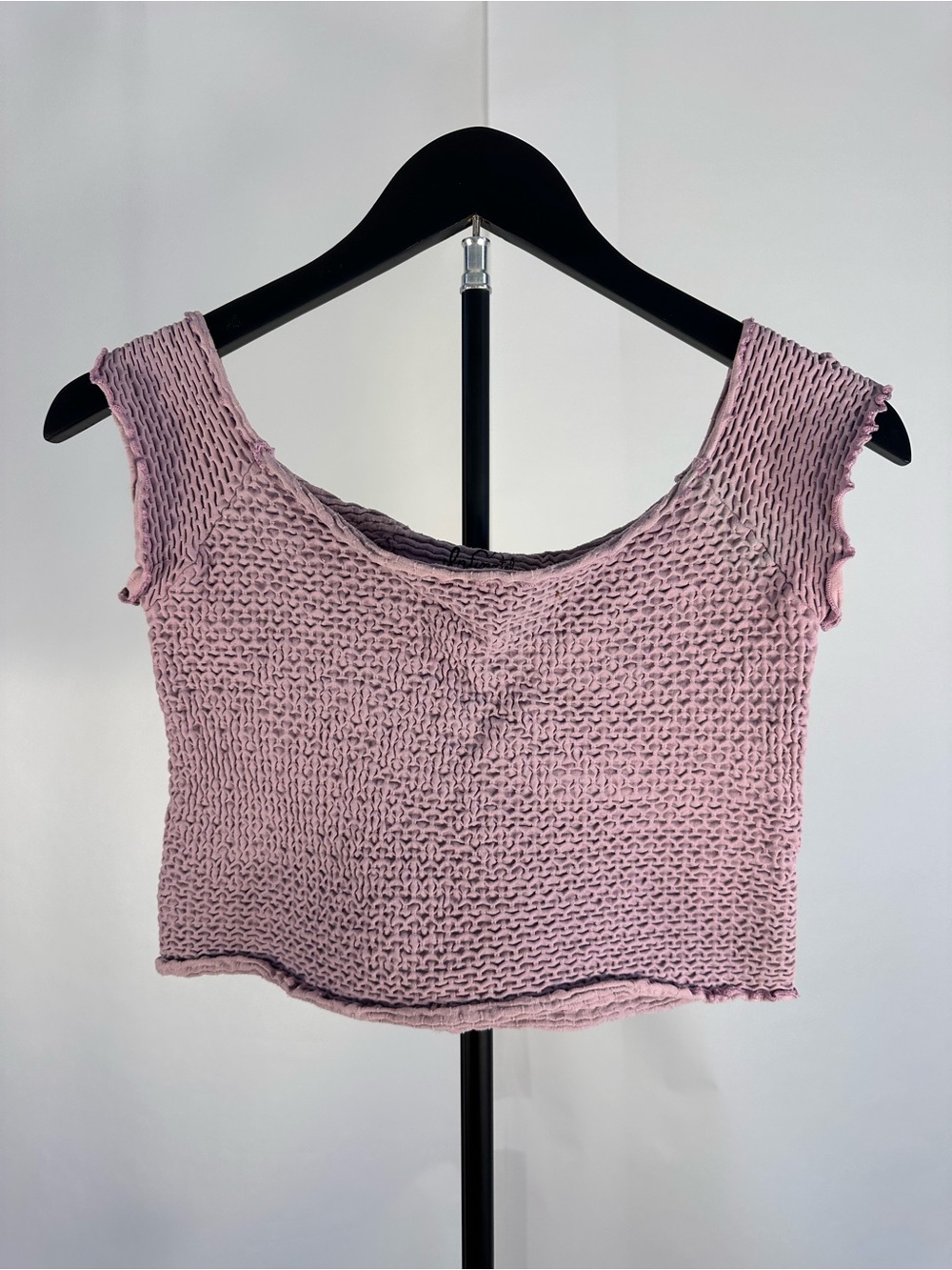 Free People Knit Crop Top - Light Mauve